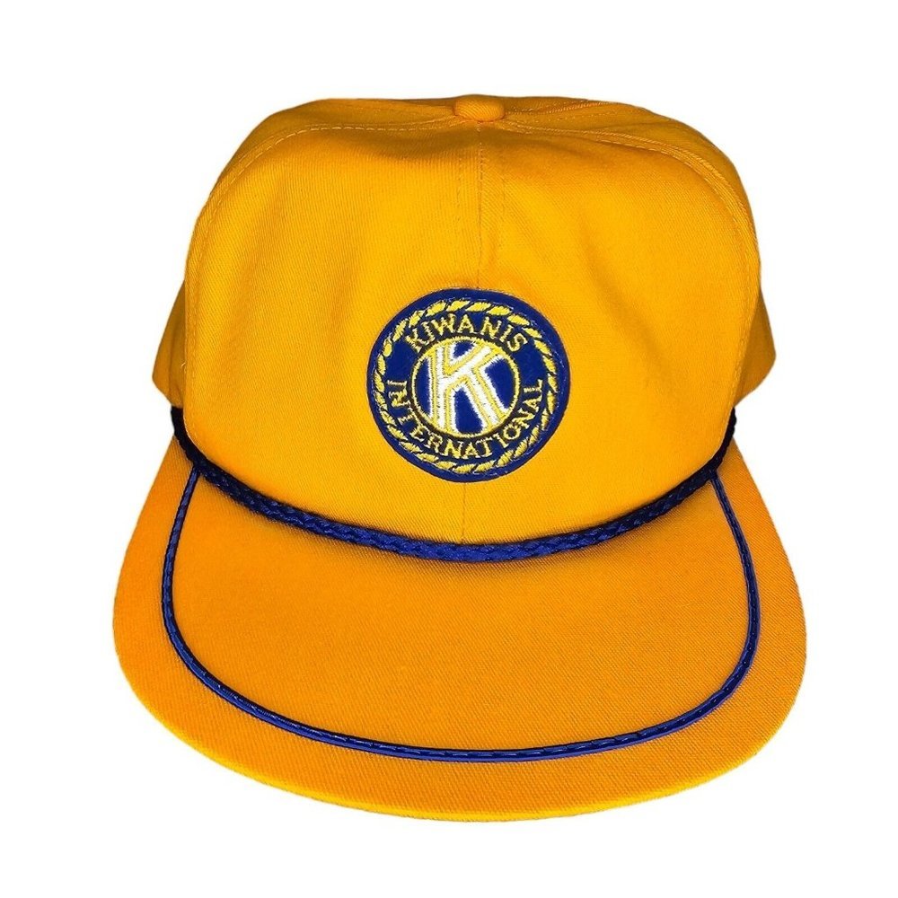 Vtg 80s Kiwanis International Hat Adjustable Strapback Patch‎ Volunteer USA